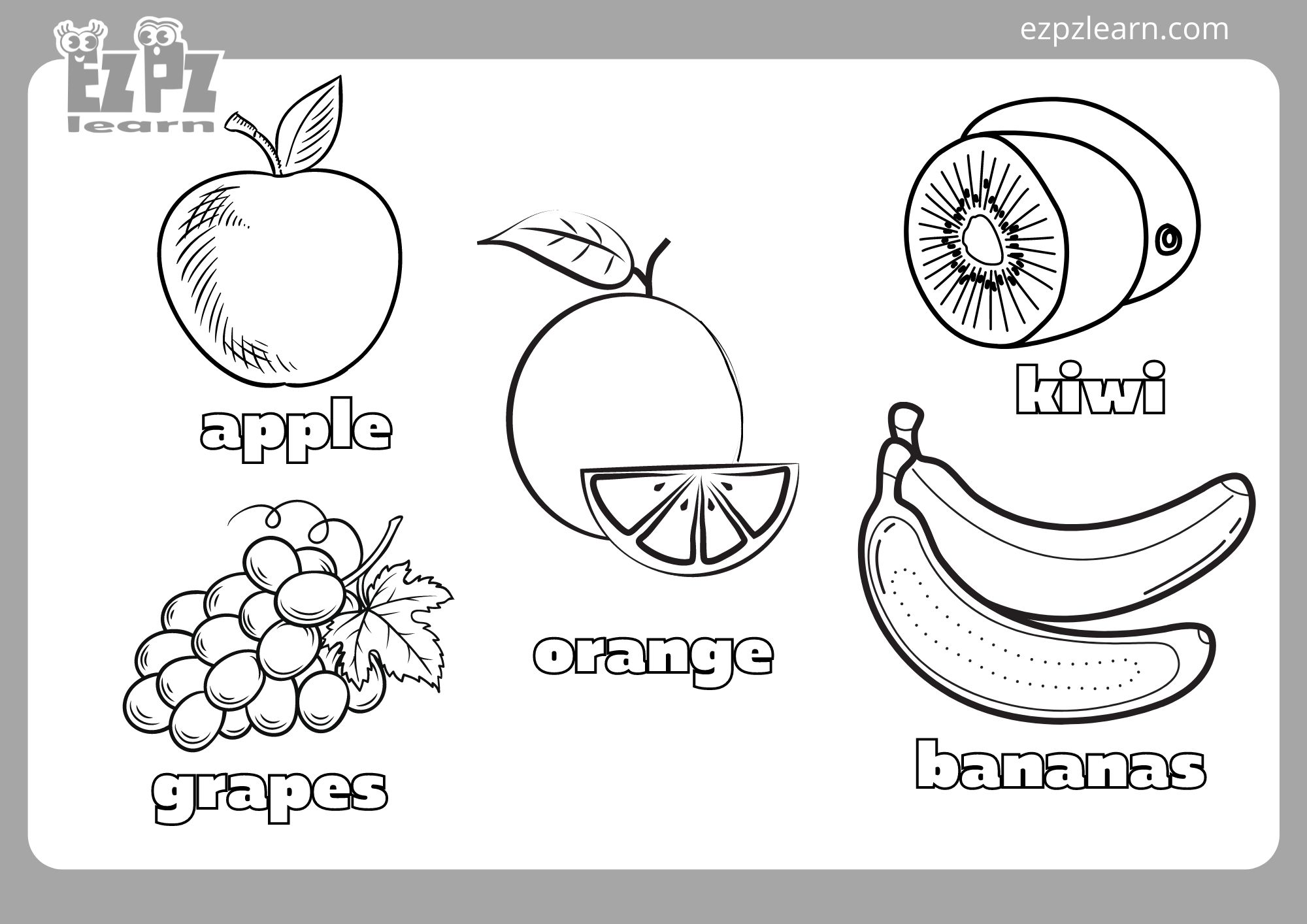 Fruits Coloring Page1 